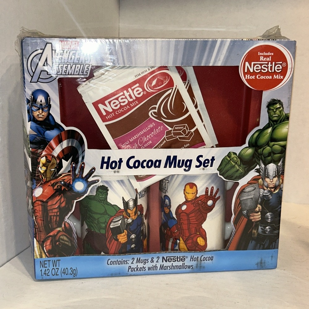 Marvel Comics THE AVENGERS HOT COCOA MUG SET Sealed Gift Set Christmas